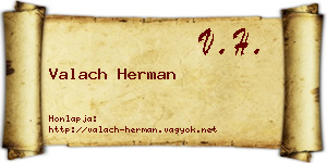 Valach Herman névjegykártya